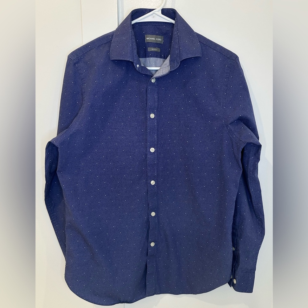 Michael Kors Dark Blue Button Down Shirt